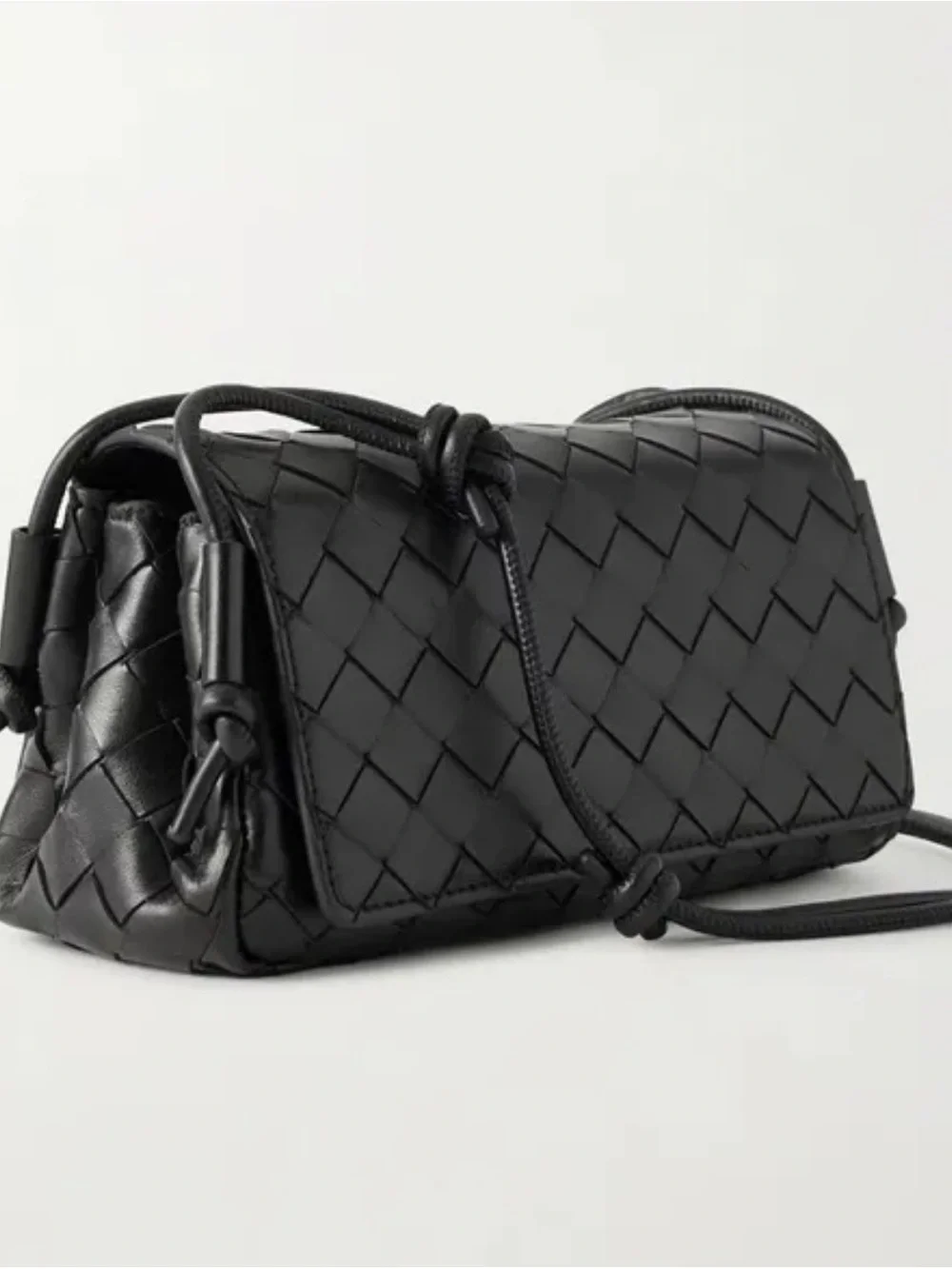 Woven Crossbody Bag - Black